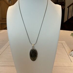 Labradorite Sterling Silver Pendant Necklace